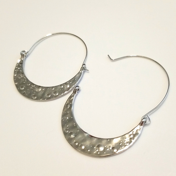 3 for $15 Textured Silver Hoop Earrings - Picture 6 of 8